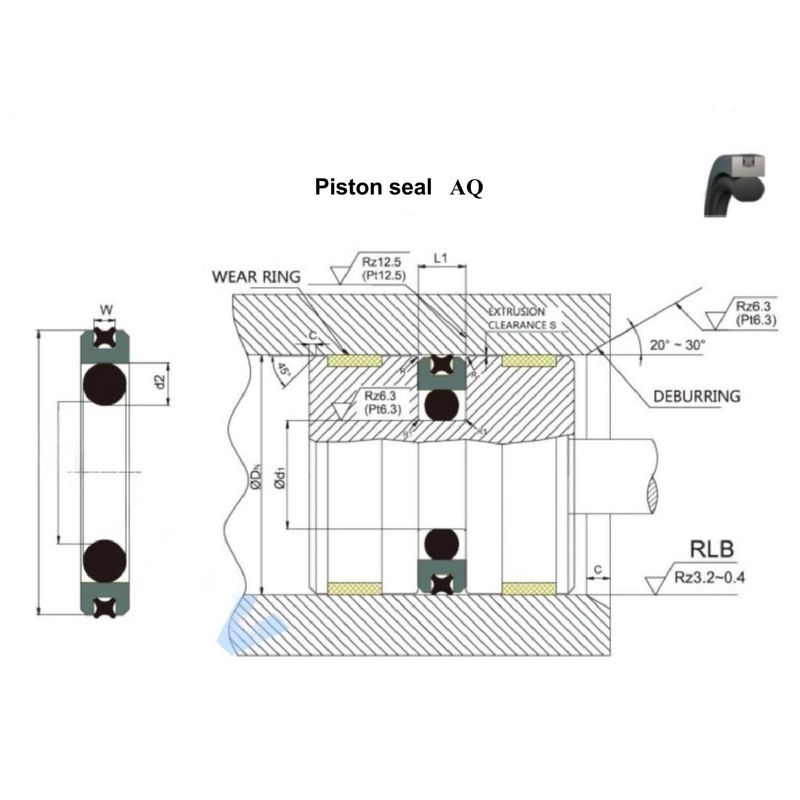 PTFE / NBR バイダイレクトピストンシールキット ピストン蓄積器 サポートシリンダー ポジショニングシリンダー